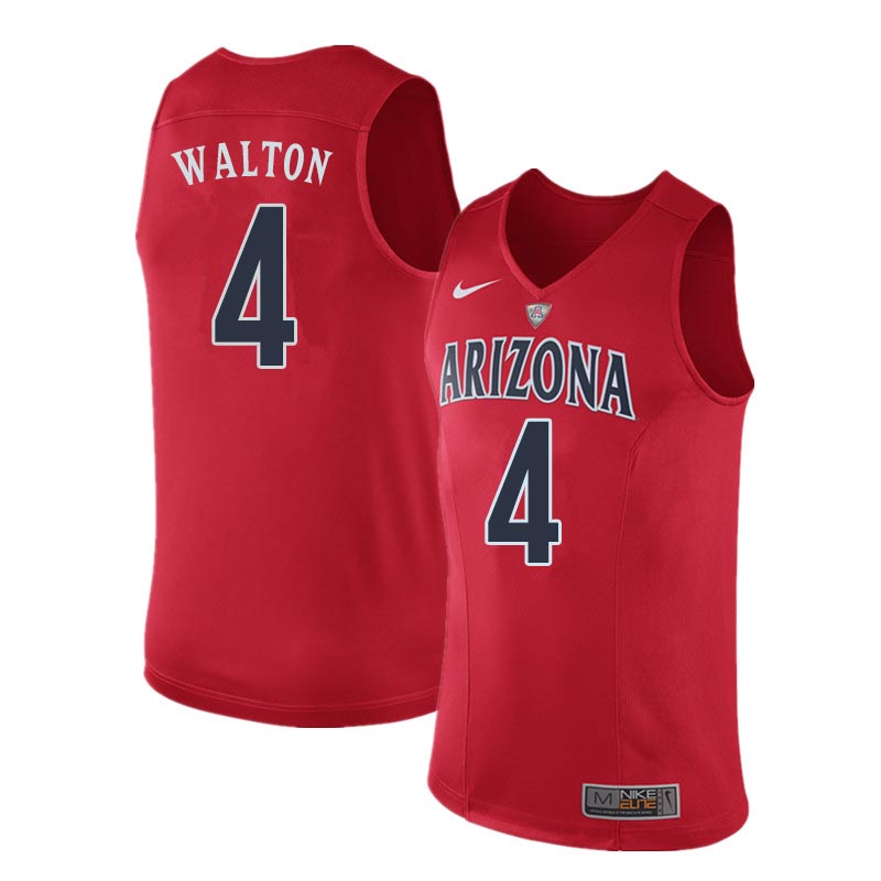 Men Arizona Wildcats #4 Luke Walton College Basketball Jerseys Sale-Red